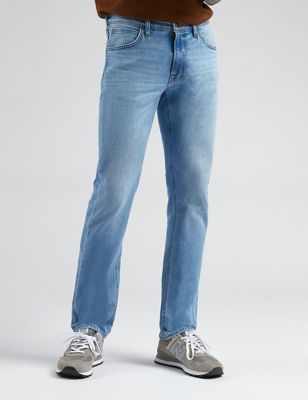 Lee Men's Straight Fit 5 Pocket Stretch Jeans - 3034 - Light Blue, Light Blue