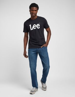Lee Men's Straight Fit Denim 5 Pocket Jeans - 3034 - Blue Denim, Blue Denim