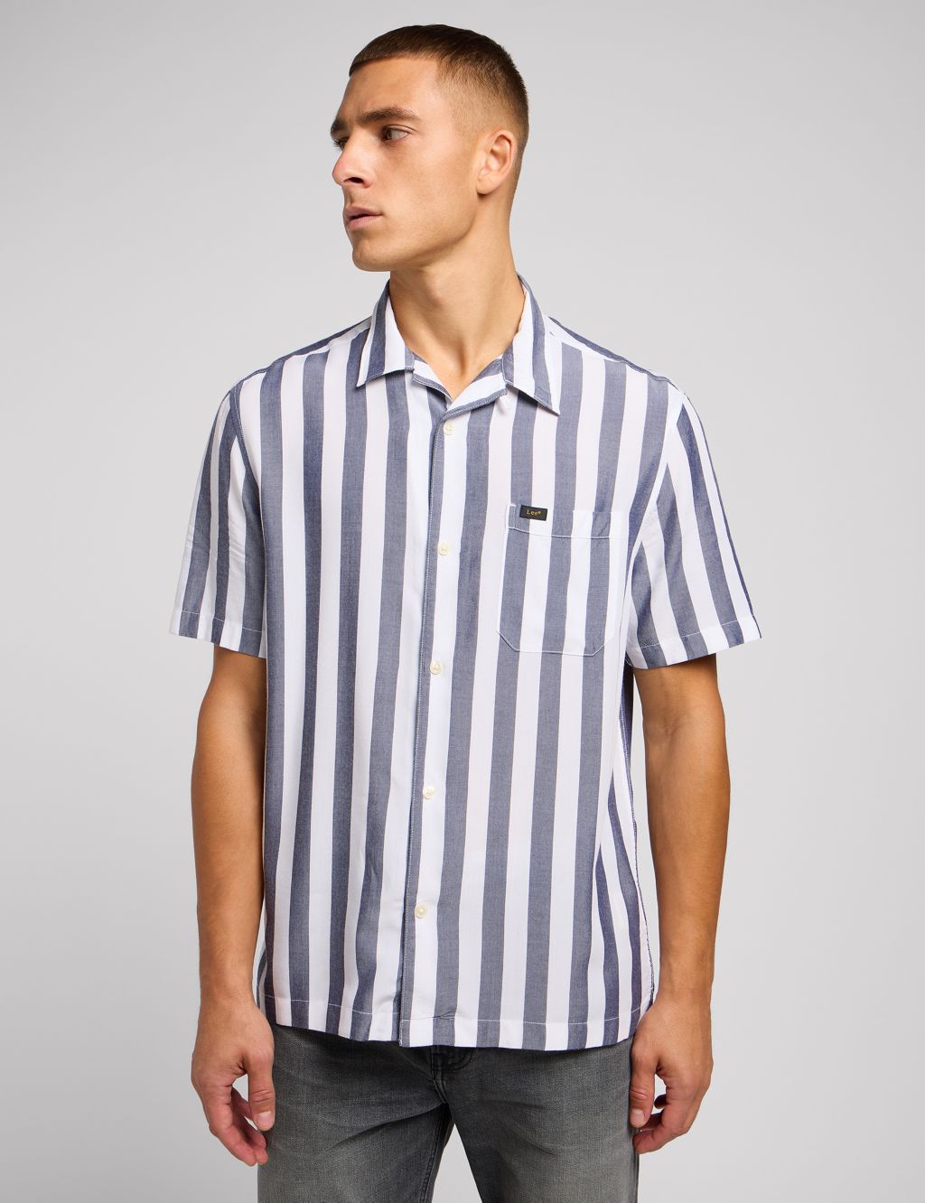 Striped Cuban Collar Shirt