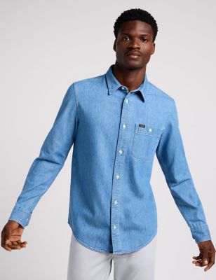 Lee Mens Denim Shirt - Blue, Blue