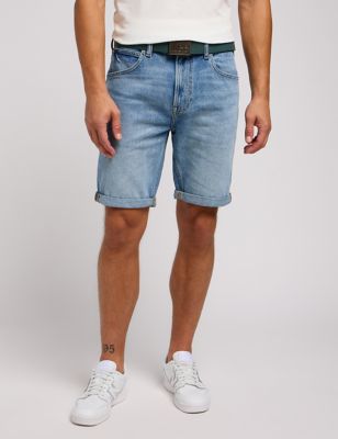Lee Mens 5 Pocket Denim Shorts - 36 - Blue Denim, Blue Denim