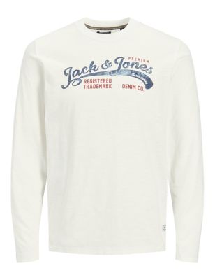 M&S Jack & Jones Mens Pure Cotton Crew Neck Sweatshirt