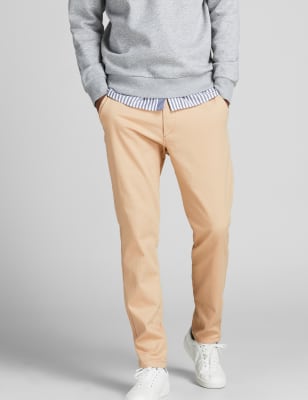 

Mens JACK & JONES Slim Fit Chinos - Beige Mix, Beige Mix