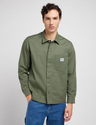 Lee Men's Pure Cotton Overshirt - Green, Green