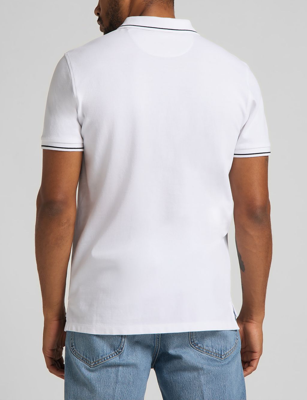 Pure Cotton Pique Tipped Polo Shirt image 3