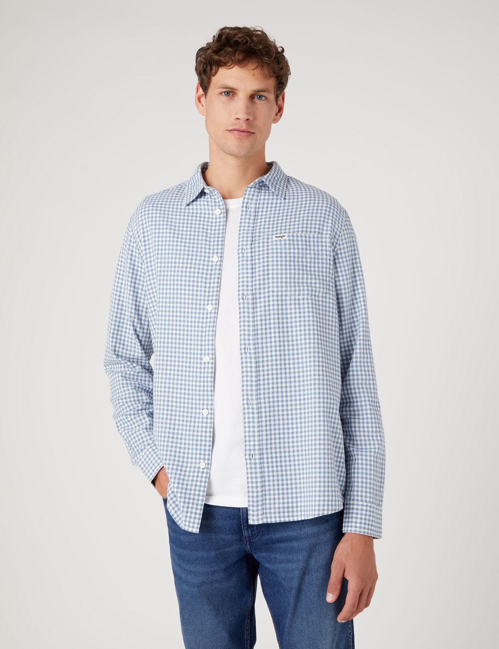 Pure Cotton Gingham Check Oxford Shirt image 1