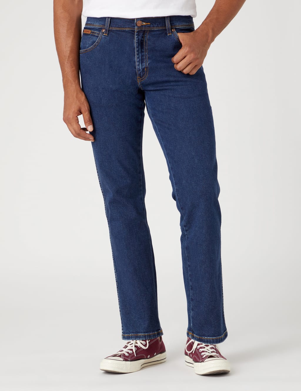 Wrangler Authentics Klassieke jeans met comfortabele taille voor heren, Licht steenwassing, 44W / 34L