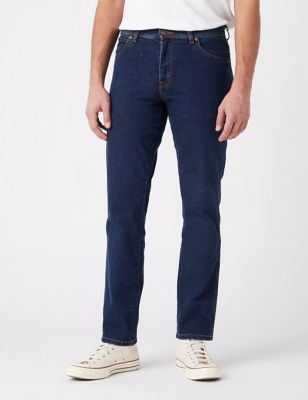 Wrangler Mens Texas Slim Fit 5 Pocket Jeans - 3834 - Blue Denim, Blue Denim