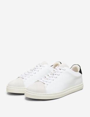 M&S Selected Homme Mens Leather Lace-Up Trainers