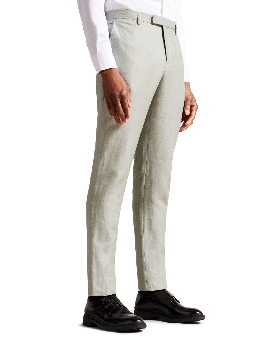 Slim Fit Linen Rich Lightweight Trousers image 2