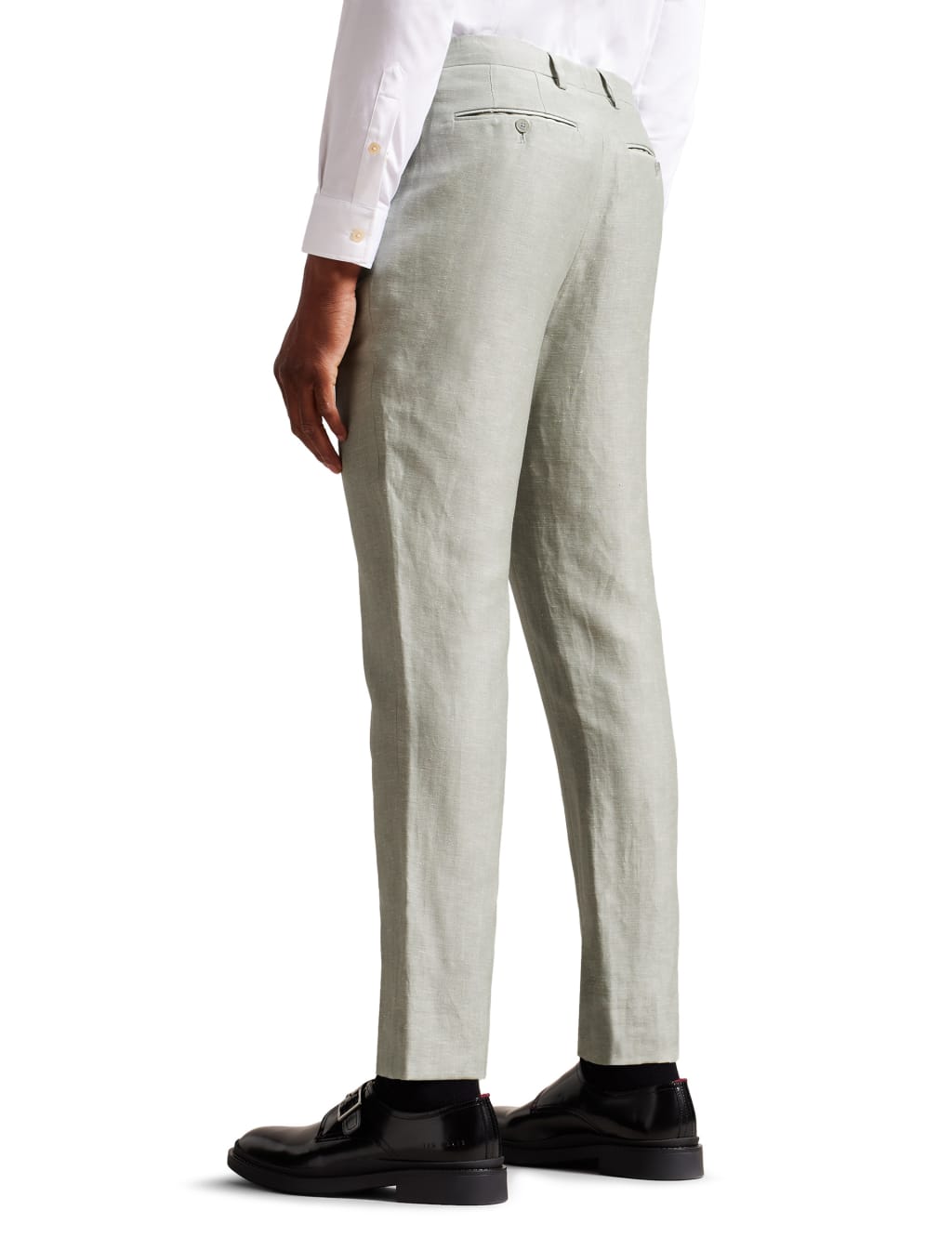 Slim Fit Linen Rich Lightweight Trousers image 3