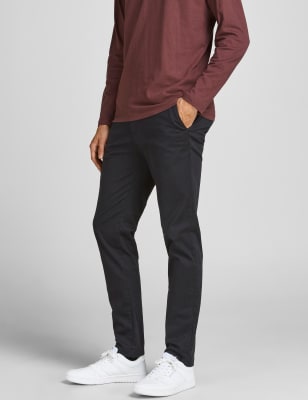 

Mens JACK & JONES Regular Fit Chinos - Black, Black