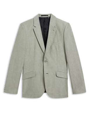 Slim Fit Linen Rich Jacket