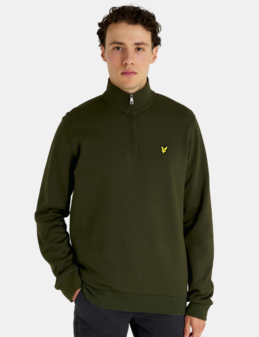 Pure Cotton Half Zip Funnel Neck Sweatshirt image 1
