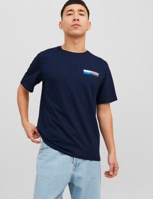 Organic Cotton Logo Print Crew Neck T-Shirt