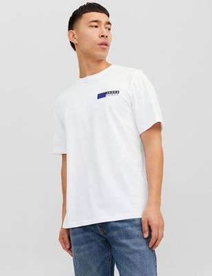 Organic Cotton Logo Print Crew Neck T-Shirt