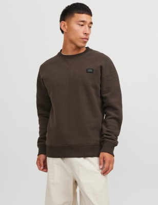 

Mens JACK & JONES Cotton Rich Crew Neck Sweatshirt - Brown, Brown