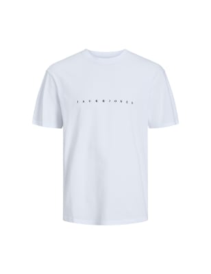 Relaxed Fit Pure Cotton Logo Print T-Shirt