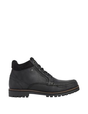 Jack & Jones Mens Leather Casual Boots - 9 - Black, Black
