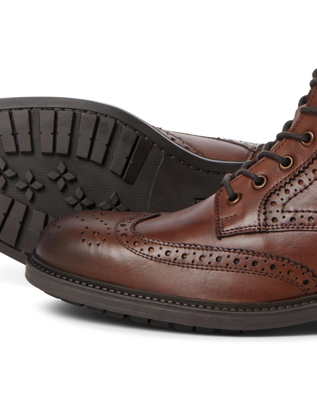 Leather Brogue Casual Boots image 3