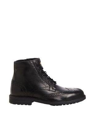 Leather Brogue Casual Boots