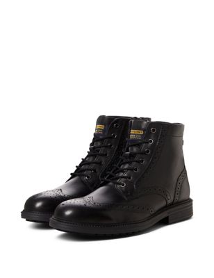 Leather Brogue Casual Boots