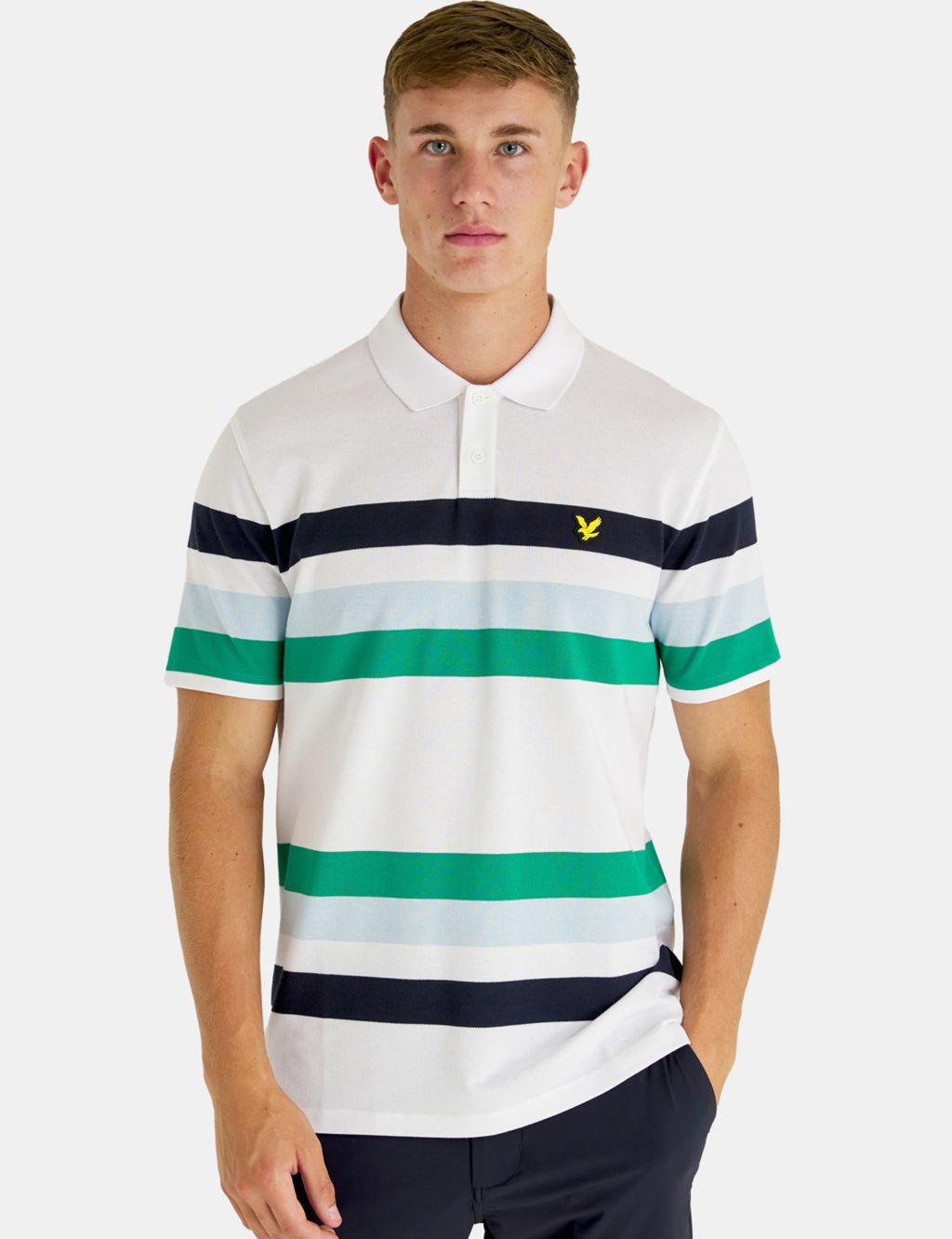 Cotton Rich Striped Polo Shirt image 1