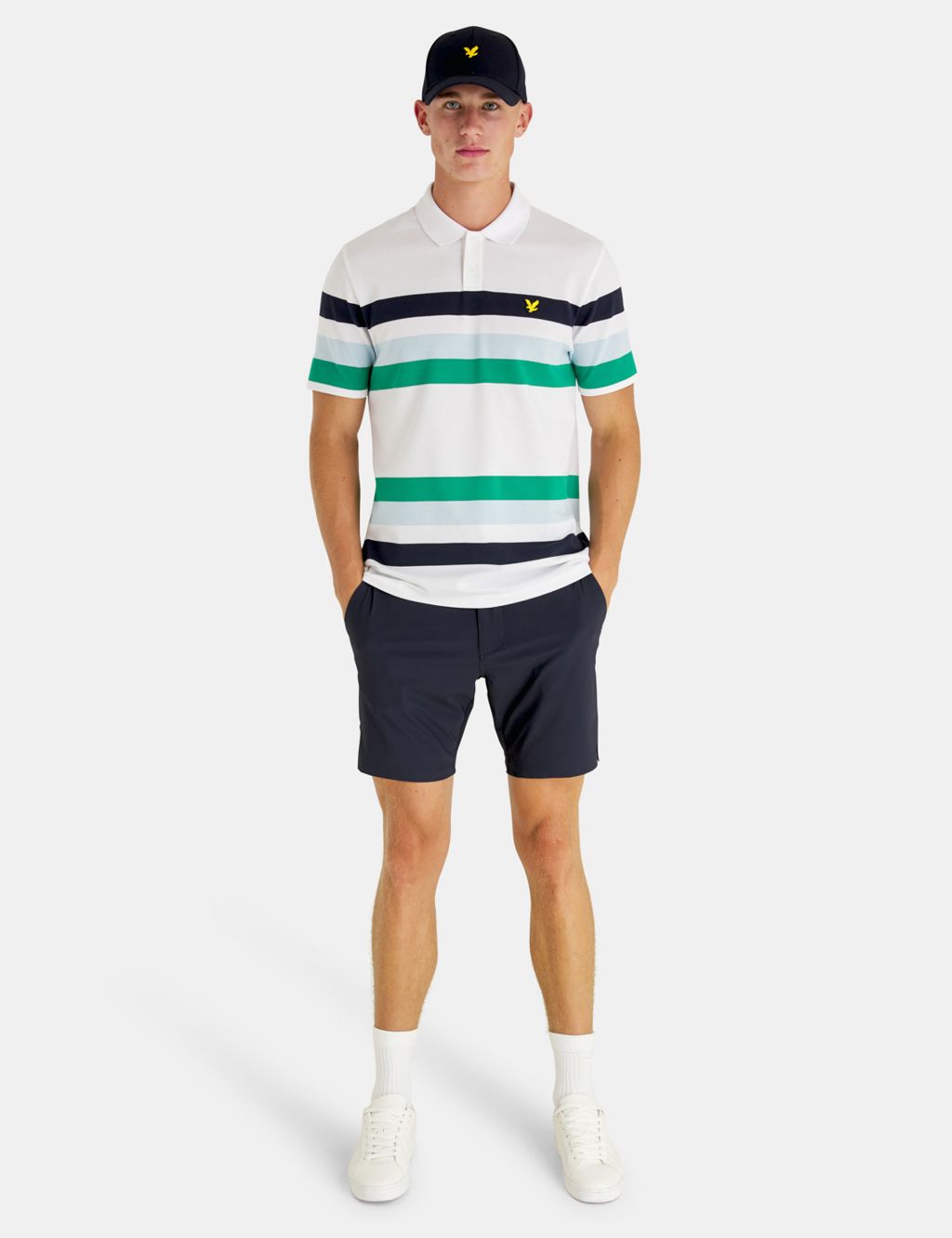 Cotton Rich Striped Polo Shirt image 3
