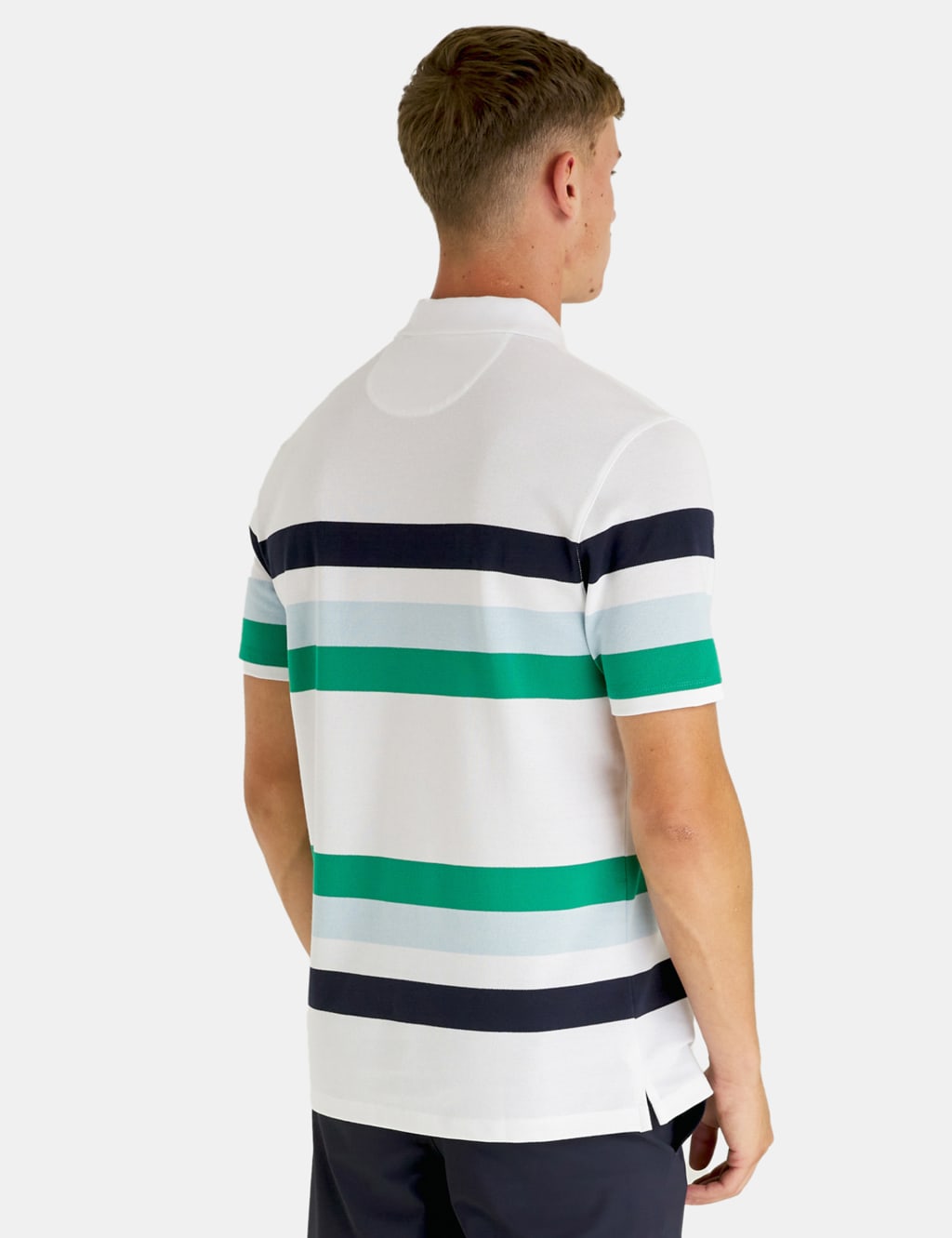 Cotton Rich Striped Polo Shirt image 4