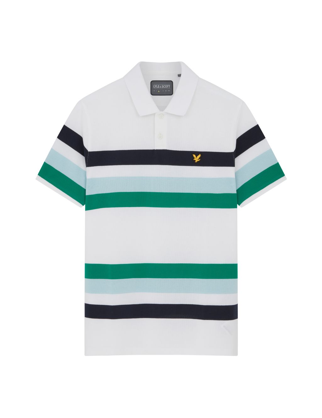 Cotton Rich Striped Polo Shirt image 2