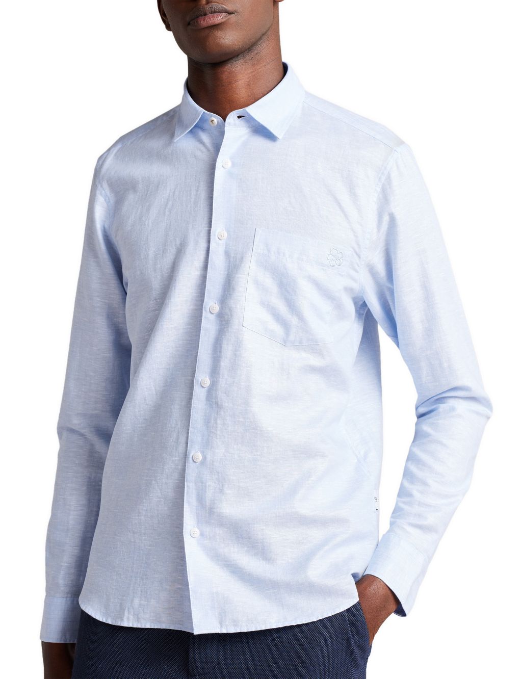 Regular Fit Linen Rich Oxford Shirt image 2