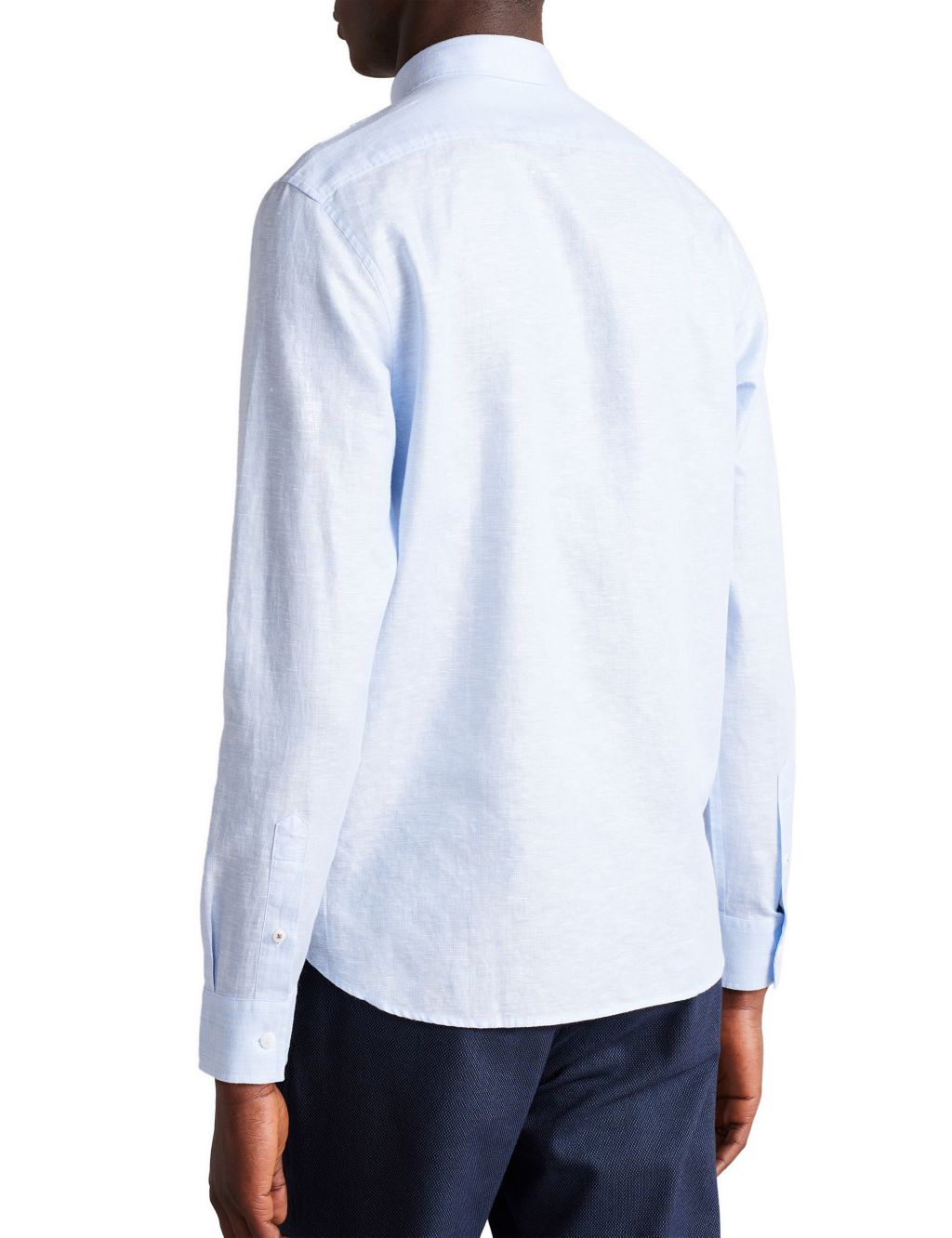 Regular Fit Linen Rich Oxford Shirt image 3