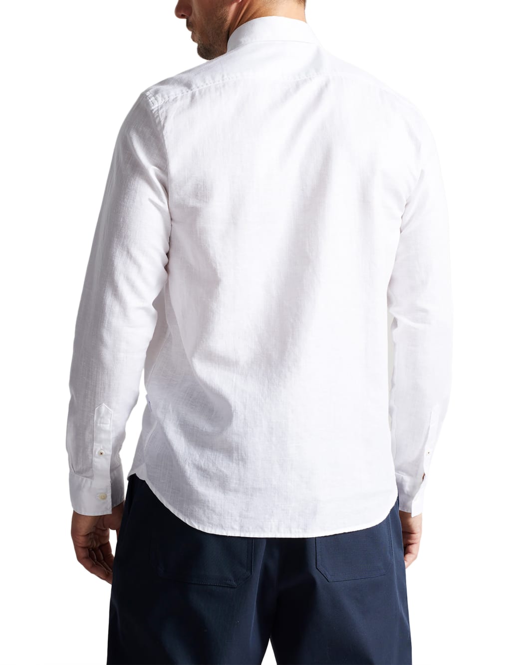 Regular Fit Linen Rich Oxford Shirt image 3