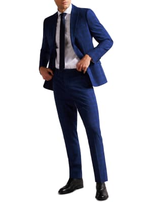 Slim Fit Wool Rich Check Trousers