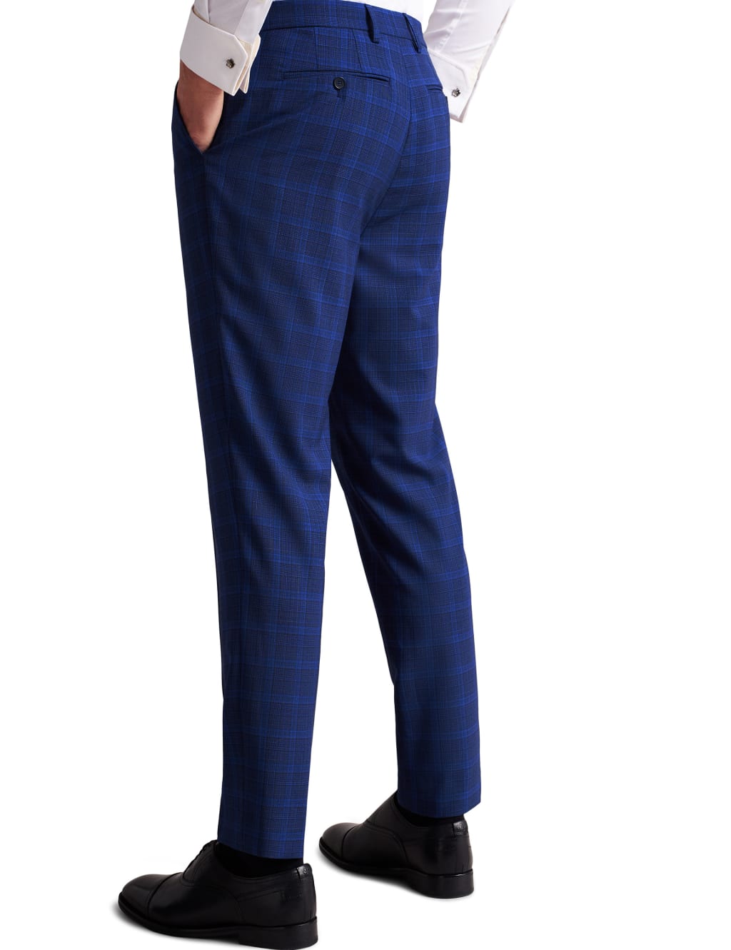 Slim Fit Wool Rich Check Trousers image 4