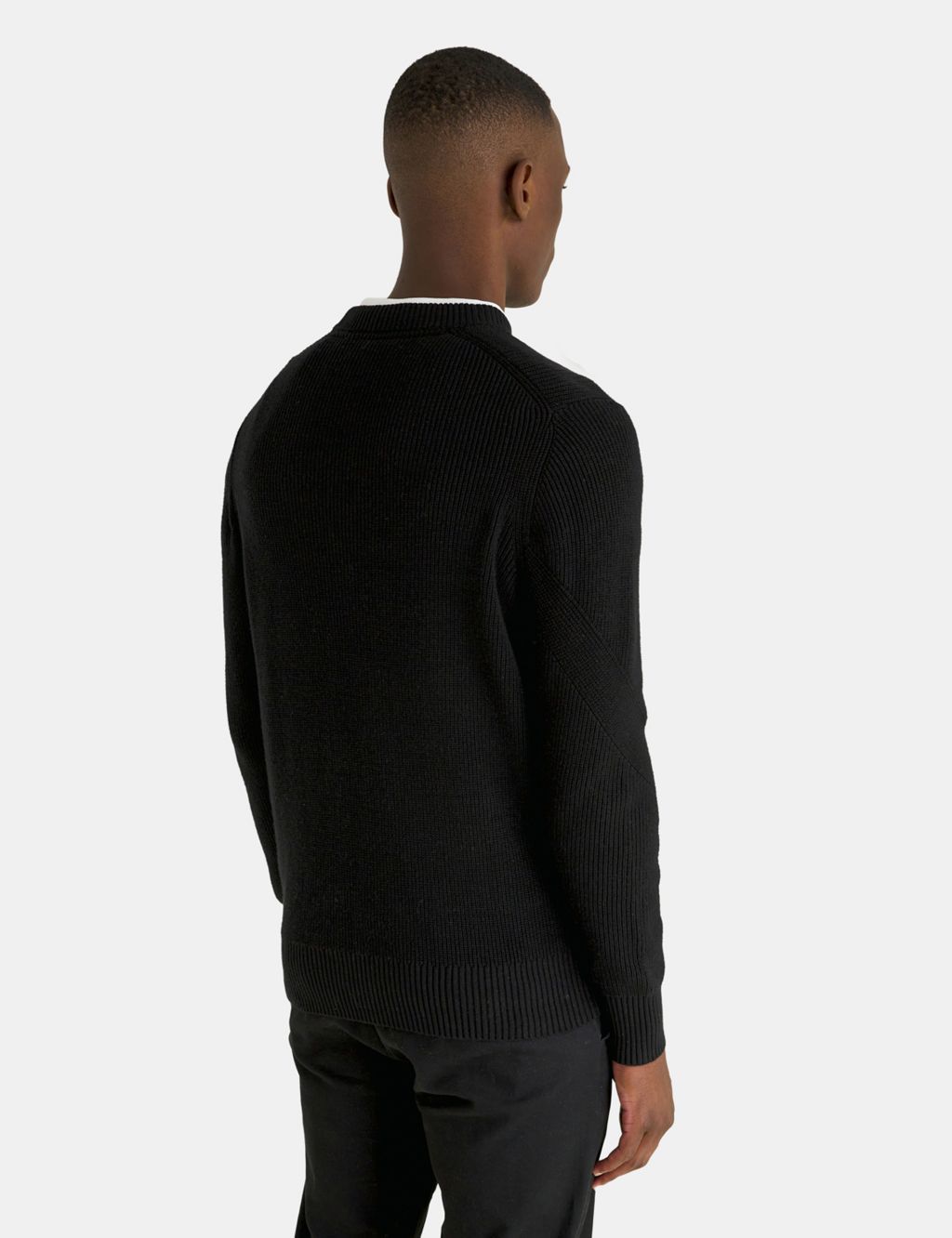 Cotton Rich Ribbed Jumper with Wool image 3