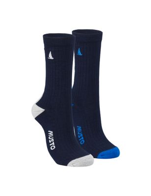 Musto Men's 2pk Cotton Rich Socks - Blue Mix, Blue Mix