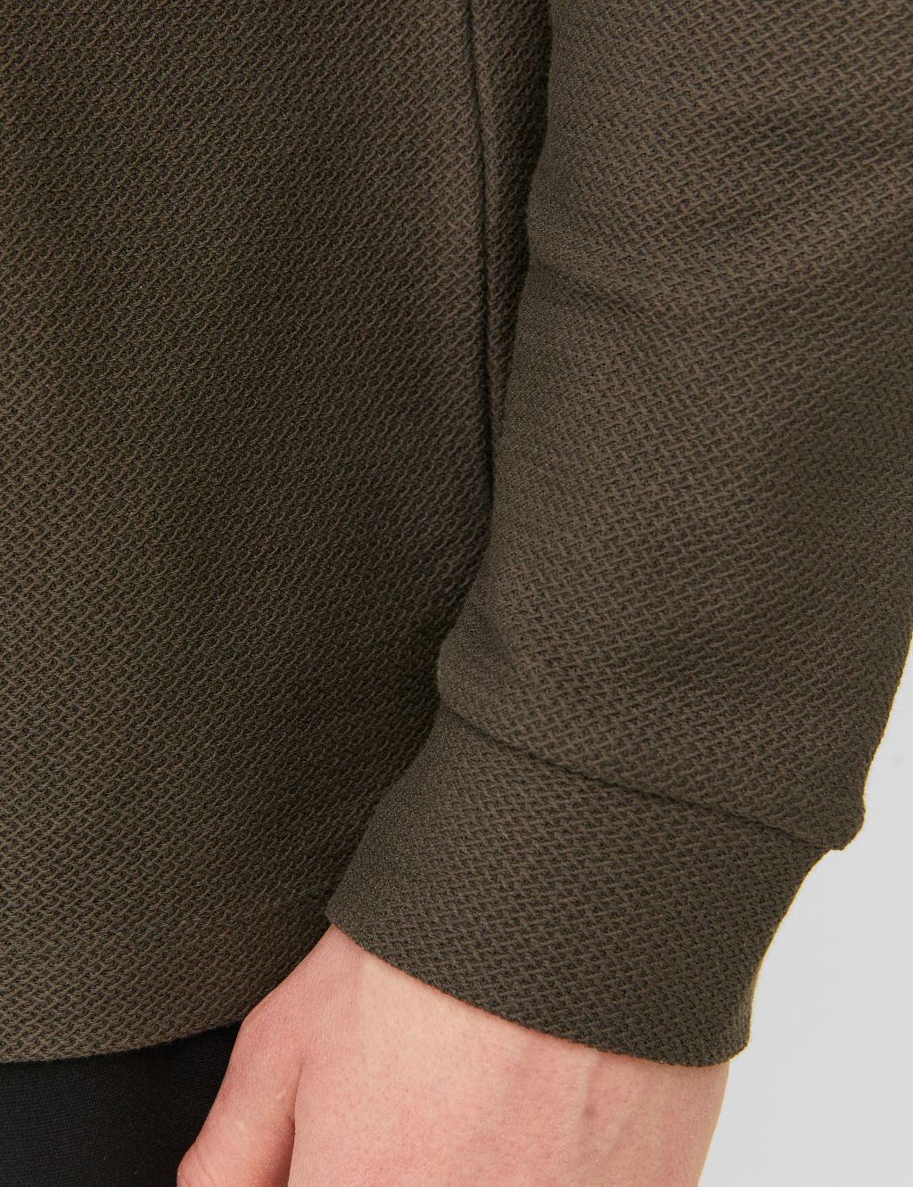 Cotton Rich Half Zip Long Sleeve Polo Shirt image 5