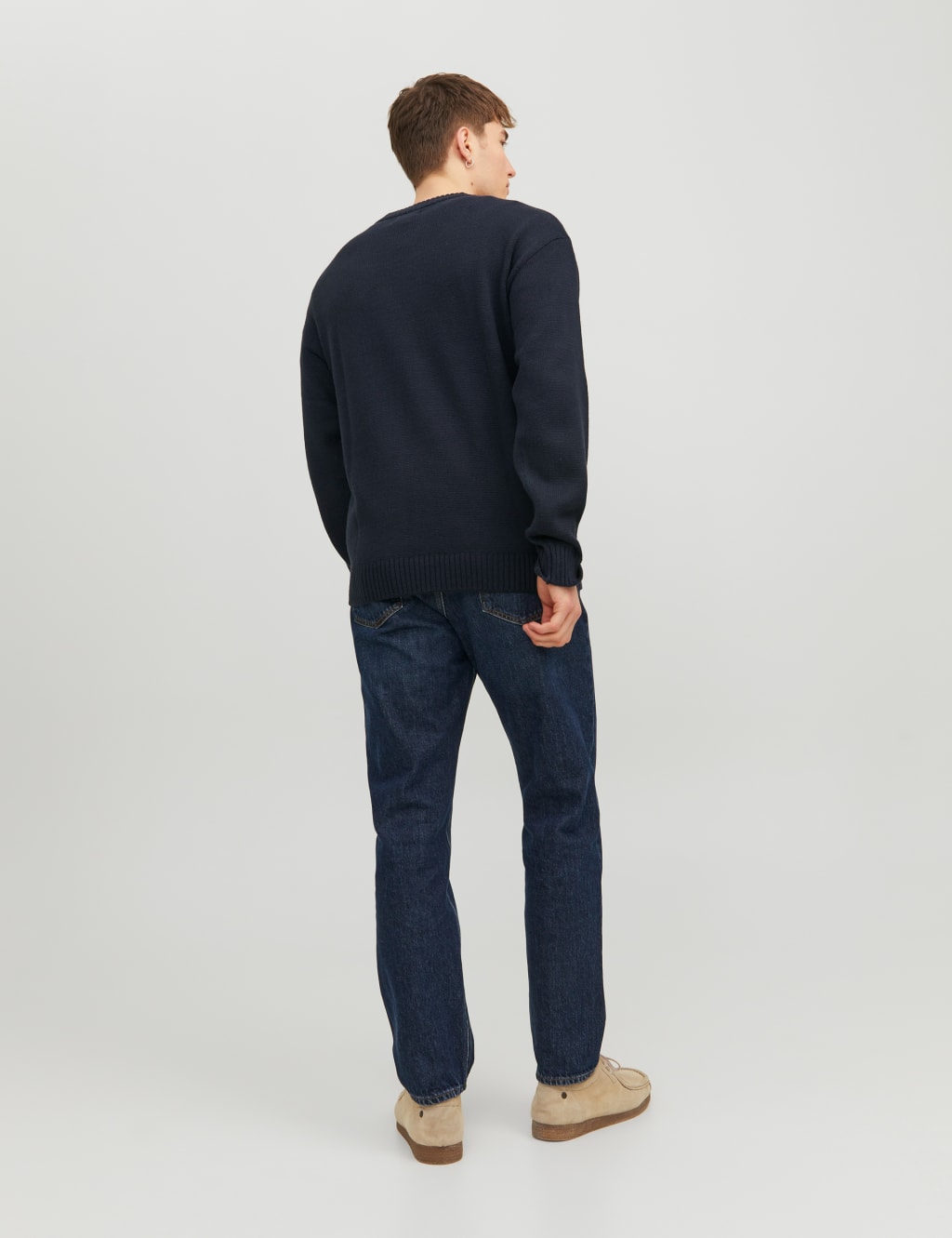 Cotton Blend Crew Neck Jumper image 3