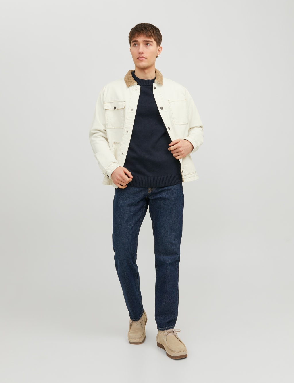 Cotton Blend Crew Neck Jumper image 4