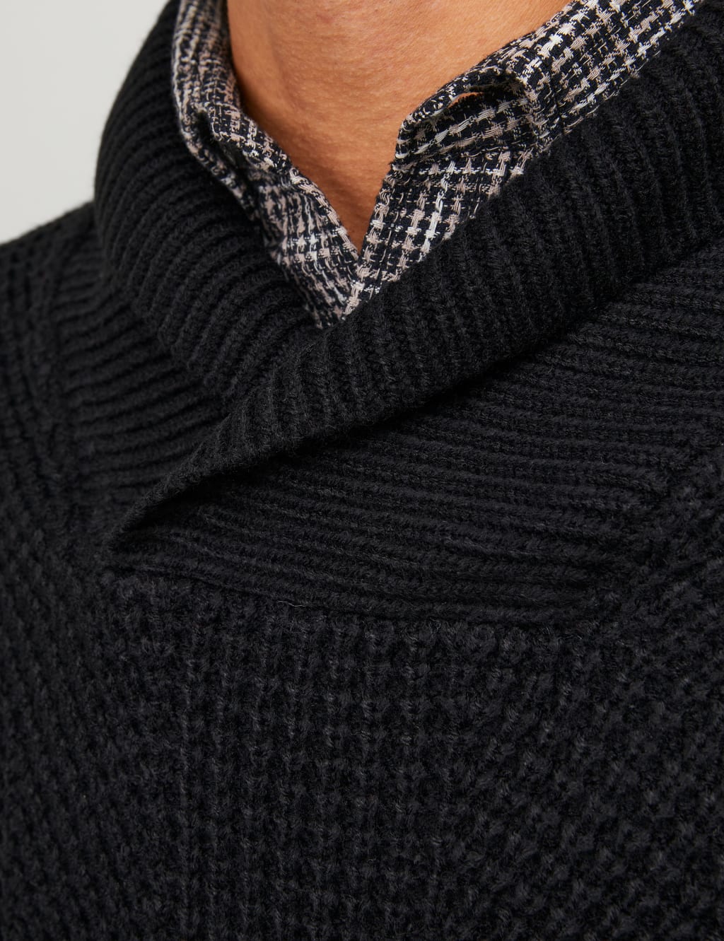 Textured Shawl Collar Jumper image 6