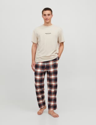 Pure Cotton Checked Pyjama Bottoms