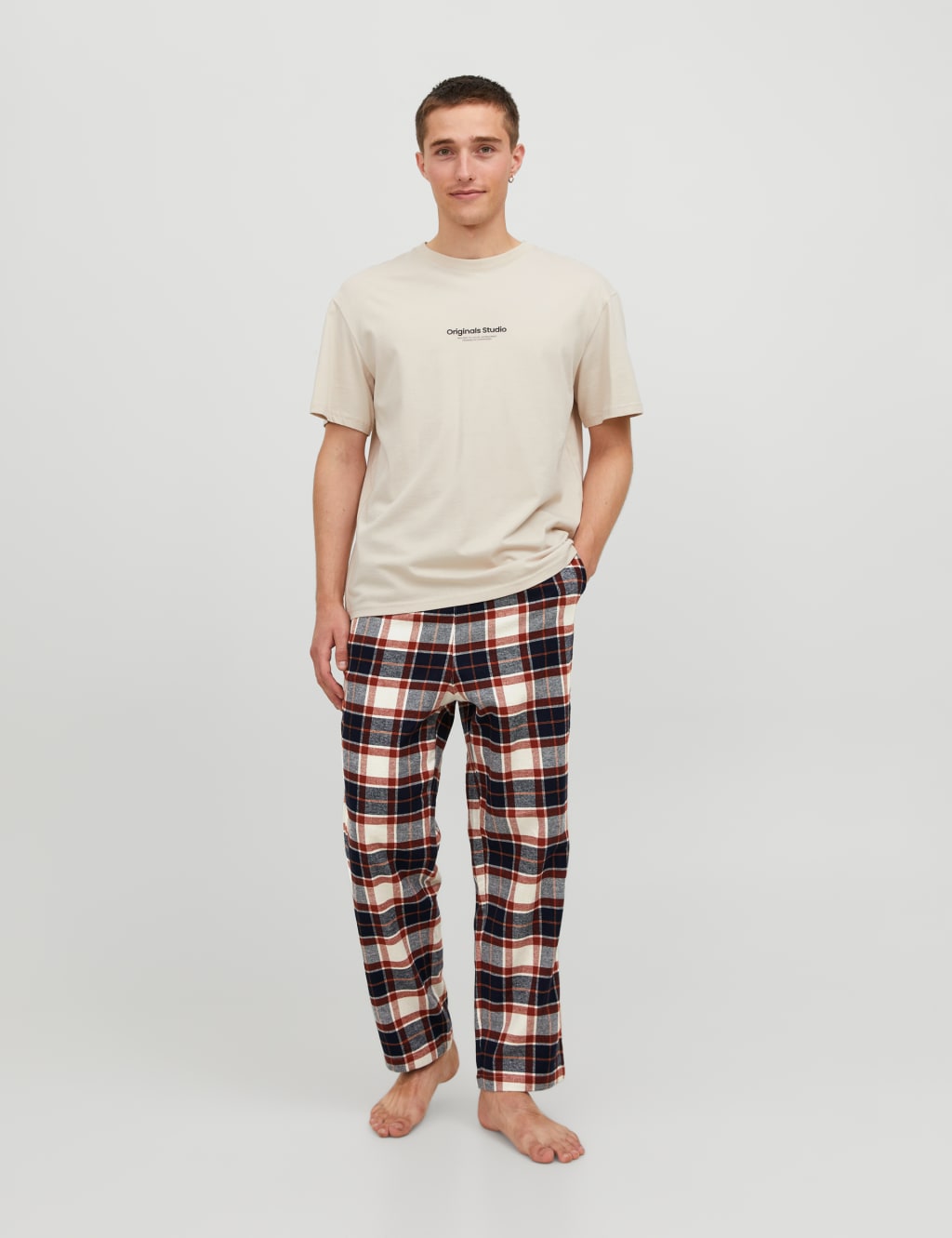 Pure Cotton Checked Pyjama Bottoms image 1