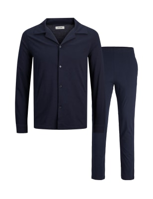 

Mens JACK & JONES Pure Cotton Pyjama Set - Navy, Navy