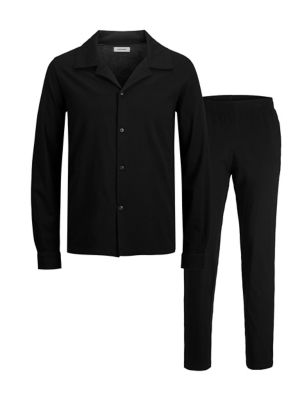 

Mens JACK & JONES Pure Cotton Pyjama Set - Black, Black