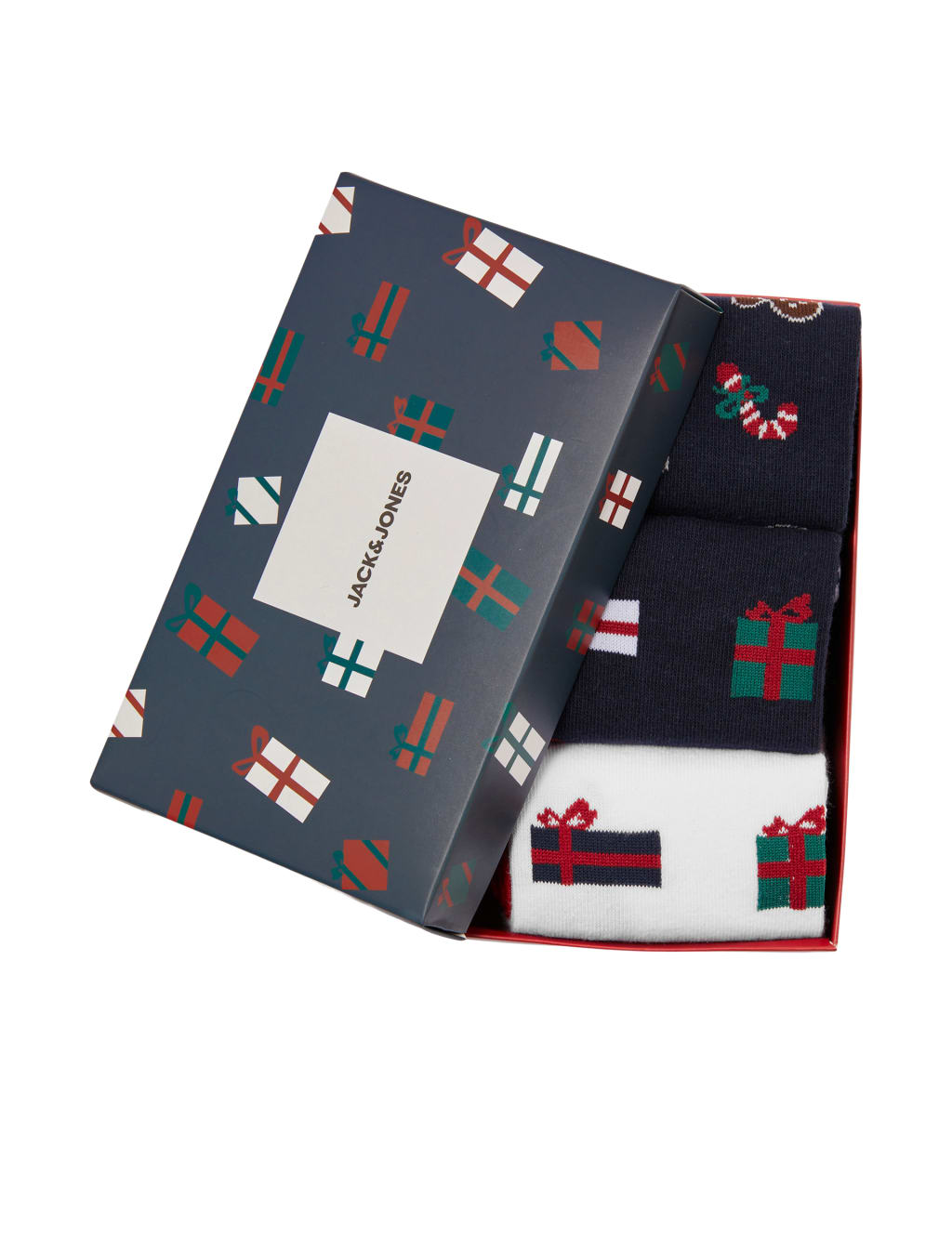 3pk Christmas Cotton Rich Socks Gift Box image 2