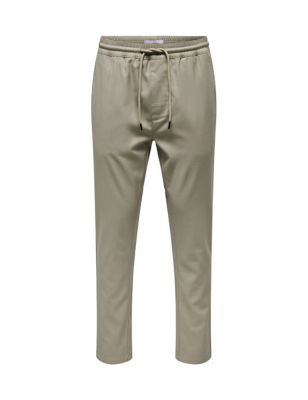 Tapered Fit Elasticated Waist Chinos