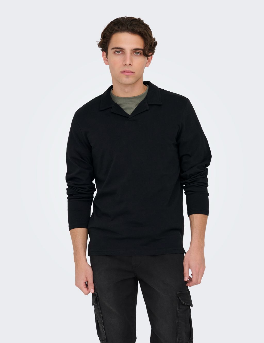 Pure Cotton Long Sleeve Polo Shirt image 1