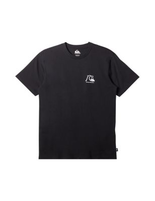 Quiksilver Men's Pure Cotton Slogan T-Shirt - Black, Black