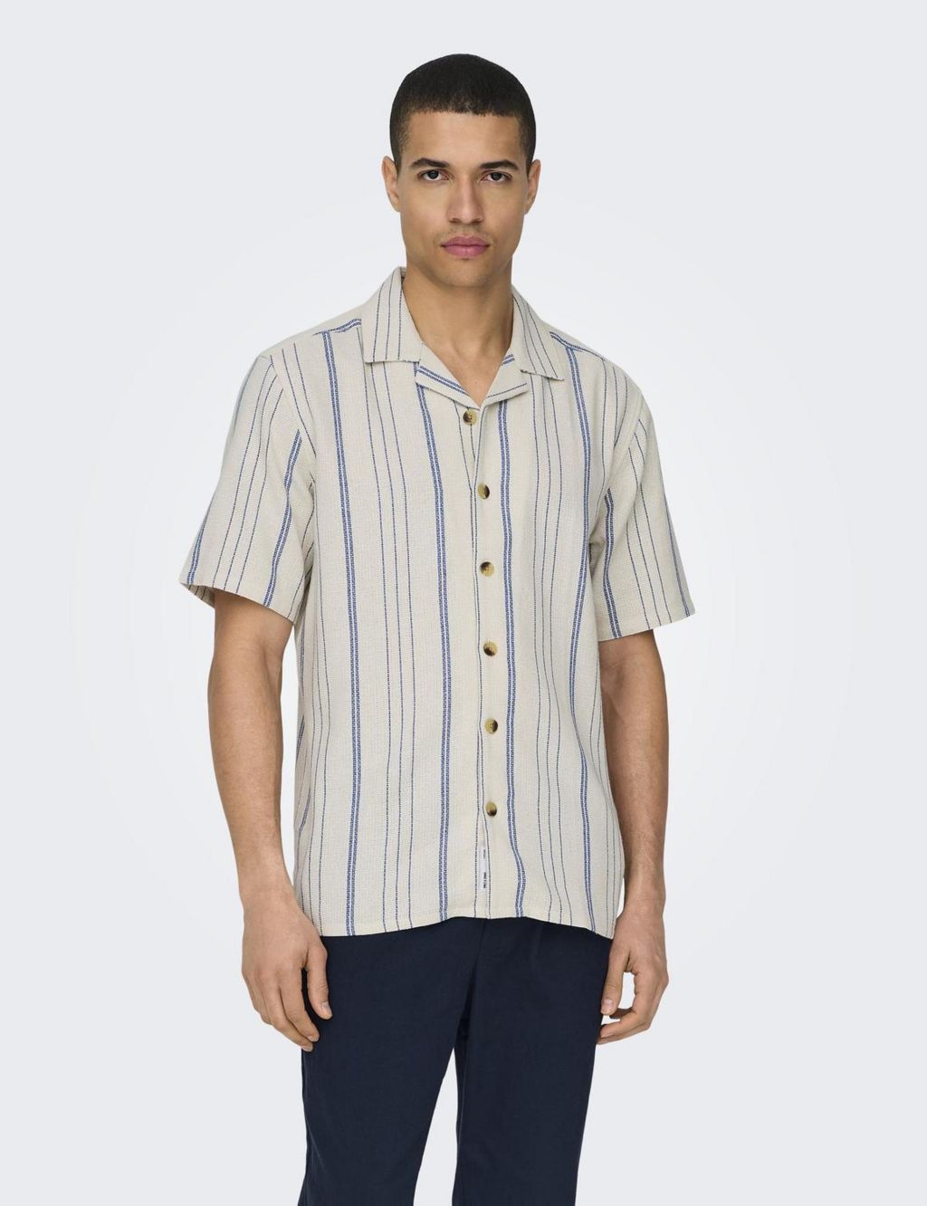 Cotton Rich Striped Shirt